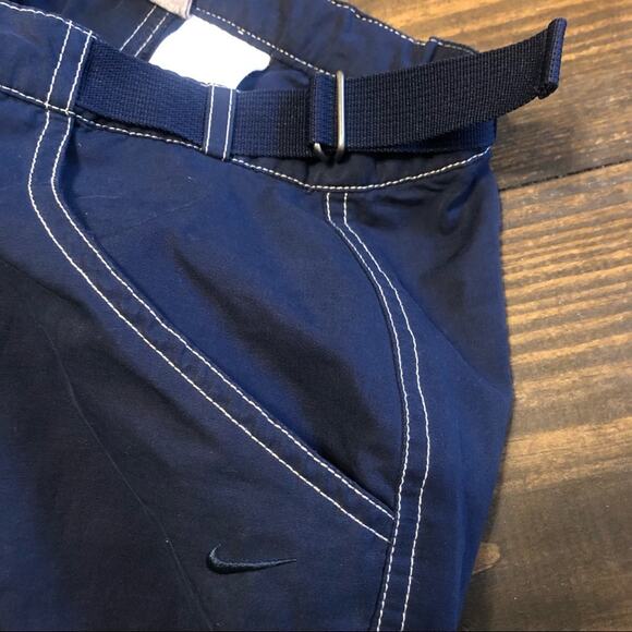 Nike Parachute Pants Womens Small Tech Cargo Crop Blue Cotton Outdoors Utility - Picture 2 of 13